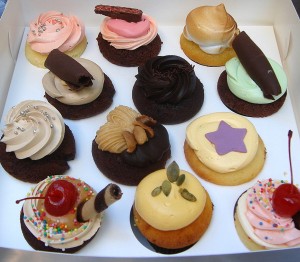 A box of dozen cupcakes to coo over...