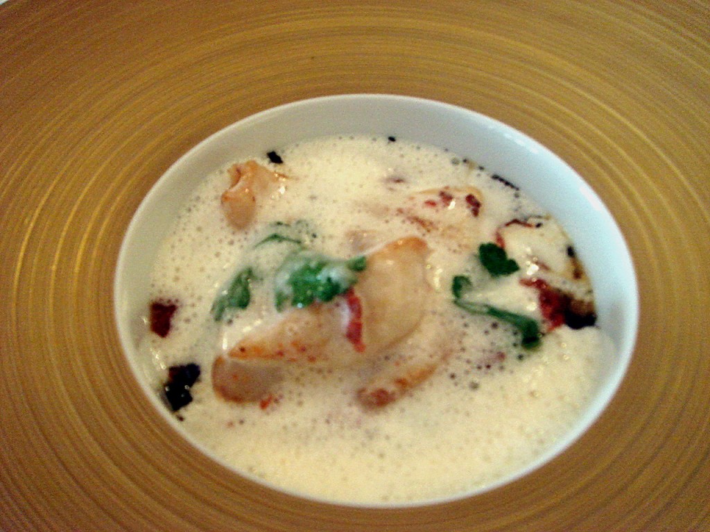 Squid ink risotto, sauteed squid & chorizo