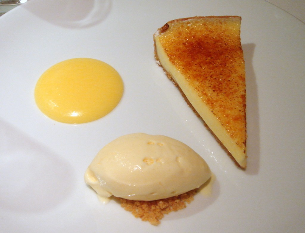 Crème fraiche tart with lemon curd & lemon ice cream