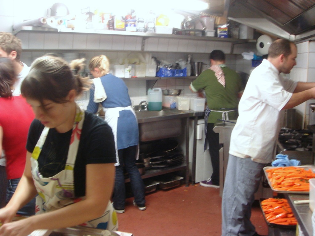 All hands on deck in the kitchen