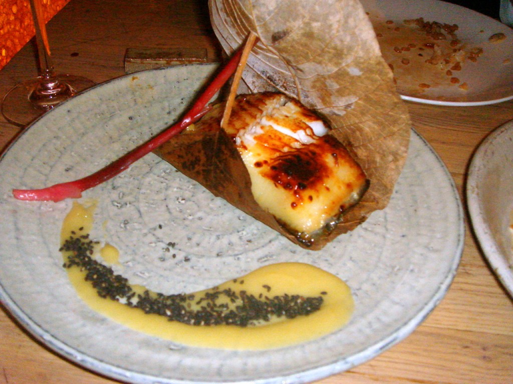 Black cod marinated in yuzu miso & hajikami