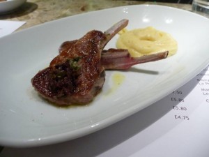 Lamb cutlets with parsnip puree