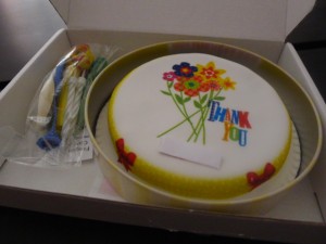 A 'thank you' cake