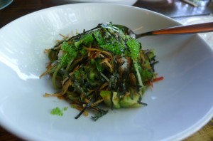 Snow crab & green tea soba noodle salad