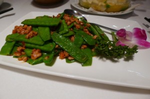 Mangetout with pork