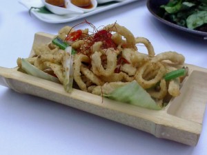 Crispy salt chilli squid