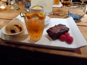 Trio of desserts with Holetown Old Fashioned