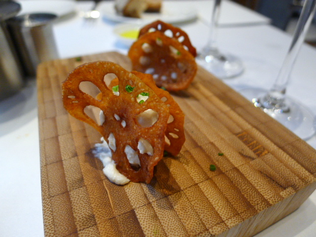 Lotus root with fish mousse
