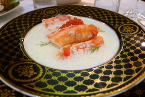 Crab in champagne sauce