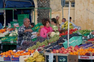 Image of Maltese fruit market by John Haslam, shared under a Creative Commons Licence