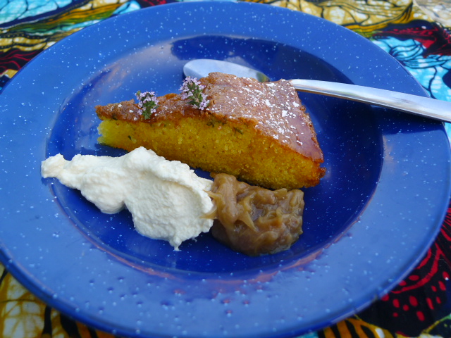 Skip Garden - Lemon thyme polenta cake
