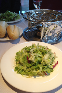 Chez Boubier - green salad served with Chez Boubier dressing