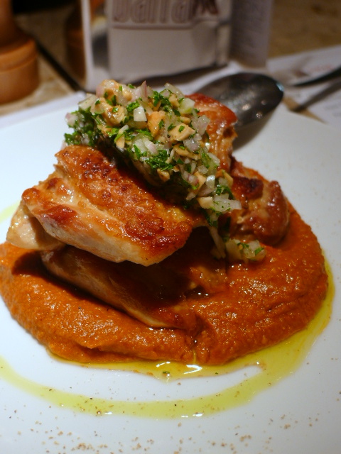 Barrafina - Chicken thigh with romesco sauce