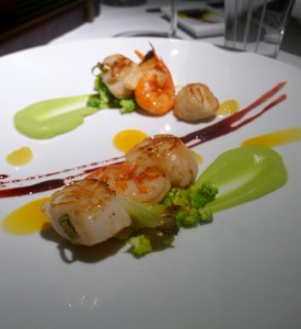 London Food Blog - Quattro Passi - Scallop & prawn skewer