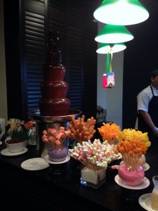 Eastern & Oriental Hotel - London Food Blog - Chocolate fountain at the buffet