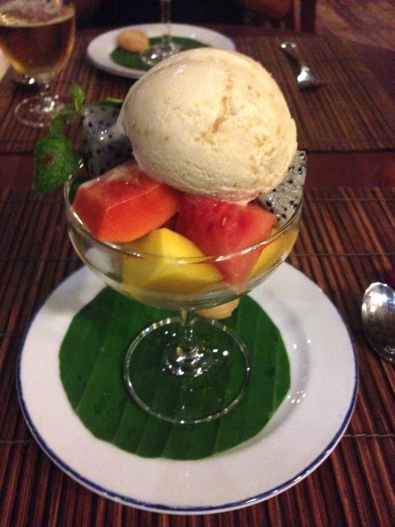 L'Elephant Restaurant - London Food Blog - Fruit with ginger ice cream