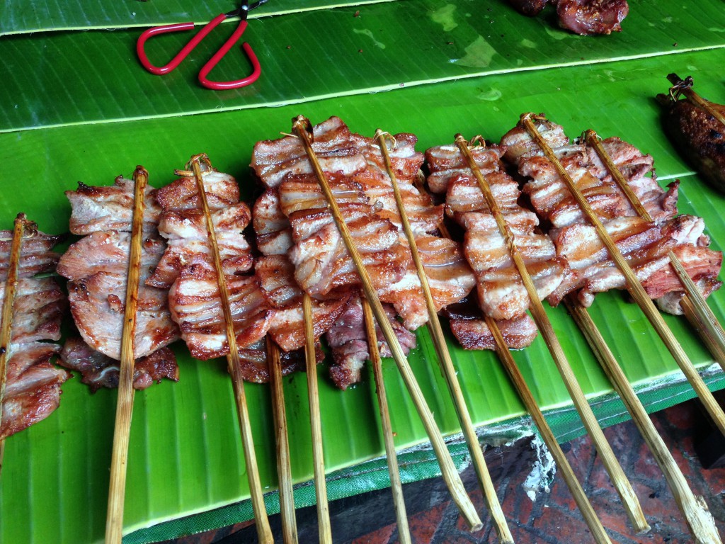 Luang Prabang Food Market - London Food Blog - Skewered pork