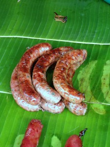 Luang Prabang food market - London Food Blog - Laotian sausage
